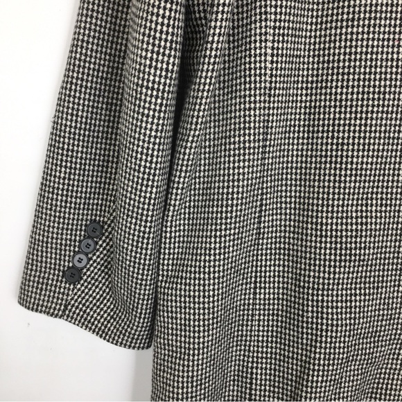 Women’s Houndstooth Wool Blend Coat Black White Double Breasted Size XXXL - Picture 7 of 13